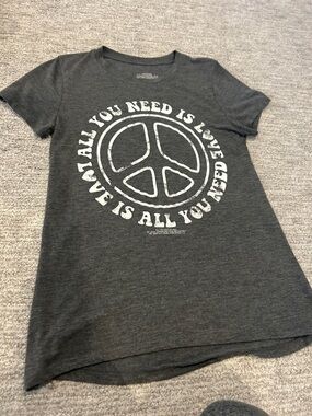 Kids Charcoal Gray Peace Graphic Tee